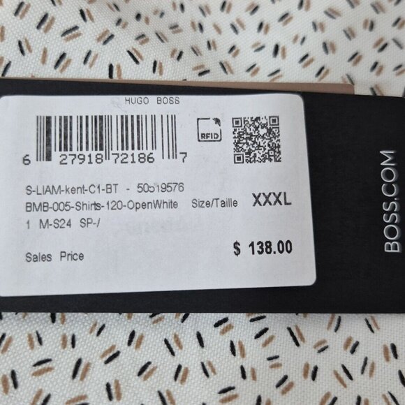 Hugo Boss Liam Kent Button Up Long Sleeve White Shirt Size 3XL  (19) - Picture 8 of 12